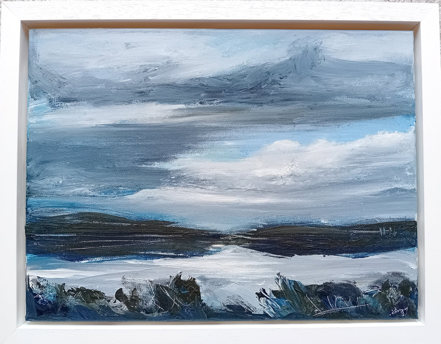 "As the Mist Lifts, Lawrence Cove" - Original Skyscape Painting by Suzy Buckley